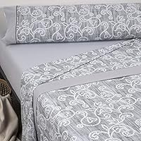 Mora - Juego de sábanas 100% Algodón G61. Cama 180 cm. Gris
