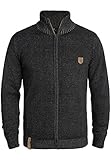DETAILS & HIGHLIGHTS: Weiches Baumwollmaterial, gerippter Stehkragen, gerippte Ärmelbündchen sowie Saum und, Kunstleder-Logo-Patch am Abschlussbund sowie im Brustbereich, mittelmaschig gestrickt, Melange Optik, durchgehender Reißverschluss