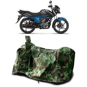 Cover Lab - Hero Glamour New BS6 Water Resistant - Dust Proof - Full Bike Scooty Two Wheeler Body Cover for Hero Glamour (Green Multijungle)