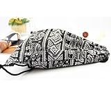Samgoo Segeltuch Rucksack Gym Sack Turnbeutel Beutel Sportbeutel, Ethnische Stil Elefant geometrische Turnbeutel Tasche Tüte Rucksack Hipster für Reisen /Sport (Schwarz und weiß) -