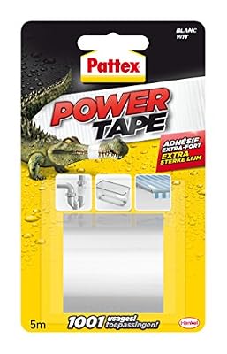 Pattex - Adhésif - Power Tape - Imperméable - 5 mtr - Blanc