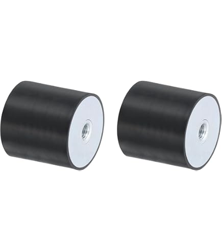 QUARKZMAN 4 stuks 40 x 40 mm M10 schroefdraadbussen van rubber, trillingsisolatoren, vervangt anti-vibratiepads plat Silentblok-basisblok
