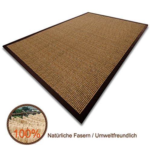 casa pura® Sisal Teppich aus Naturfasern | kork | mit Bordüre aus Baumwolle | pflegeleicht | Größe wählbar (70×130 cm) - 2