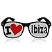 Produktbild Partybrillen Spassbrillen Sonnenbrillen Ibiza Party Zubehör Accessoires - I love Ibiza (Schwarz)