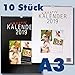 Produktbild 10er Pack Bastelkalender schwarz/weiss für 2019 zum selbst gestalten im Format DIN A3 für Fotos bis 20x30-10 Stk. Fotokalender Foto Hobbykalender Kreativ Kalender kka3
