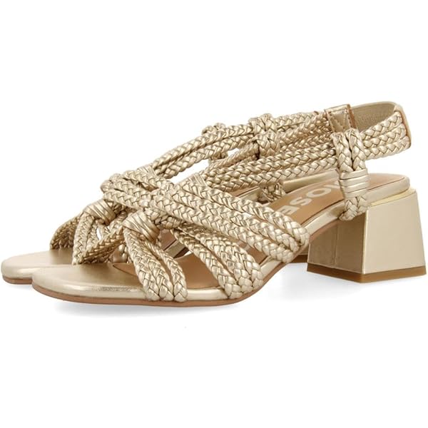 Rode sandalen met brede hak van Vizzano