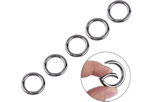 VIFERR Rund Karabinerhaken, 5 PCS Zinklegierung Runde Karabiner Ringe Federschnellclips Haken Spring Snap Clips DIY Schlüsselanhänger Schnalle für Rucksäcke Taschen