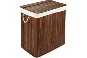 PANA®ECO Bambu tvättkorg med lock – 72 L, 40 x 30 x 60 cm – färg: