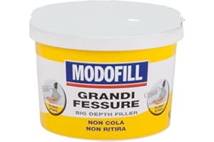 MODOSTUC MODOFILL Alti Spessori - Stucco Per Muro Bianco Pronto per il Riempimento di Grossi Fori e Buchi nel Muro. Alto Riempimento, Bianco, 1 Kg.