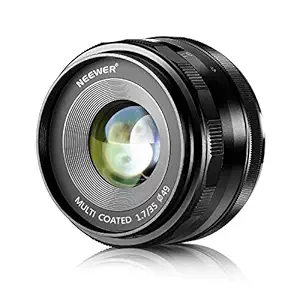 Neewer Large Aperture Manual Prime Fixed Lens APS-C, 35mm F/1.7 for Sony E-Mount Digital Mirrorless Cameras A5000, A5100, A6000, A6100, A6300 A6500 A9 NEX 3 NEX 3N NEX 5 NEX 5R NEX 6 7