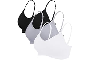 Vertvie Conjunto básico de Sujetador Deportivo para Mujer, 2/3/4, sin Aros, Acolchado, con Sujetador de Espaguetis