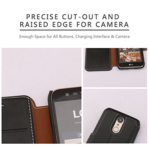 Custodia LG K8 2017, Mobesv Custodia in Pelle, Cover con Porta Carte, Funzione Stand, Chiusura Magnetica Per LG K8 2017 - Nero
