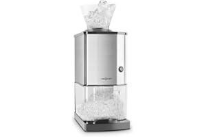 ‎ONECONCEPT Oneconcept Crushed Ice Maschine, Schneller Crushed Ice Maker mit Auffangschale, Eiscrusher Elektrisch mit 3,5L Fassungsvermögen, Tragbare Eiscrusher Maschine, Crushed Ice-Maschinen für 15kg/h