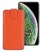Produktbild Suncase Etui Tasche (mit ZUSÄTZLICHER Hülle | Schale | Bumper | Silikon) - kompatibel mit iPhone XS Max (6.5") Hülle Ledertasche Schutzhülle Case in orange