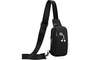 ZXK CO Sling Bag Herren Klein, Brusttasche Herren Wasserdicht und Langlebig Brusttasche, Auswechselbare Crossbody Bag für Linke und Rechte Schulter, Schwarzer chest bag für Radfahren, Laufen, Pendeln