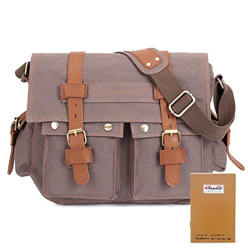 Preisvergleich Produktbild KAUKKO Stylisch Schultasche Herren Umhängetasche Brusttasche Light Kaffee