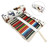 Duradero y lavable: está hecho a mano con lona tejida de alta calidad. Características con durabilidad y patrón de moda, es una gran bolsa para lápices para estudiantes y artistas.