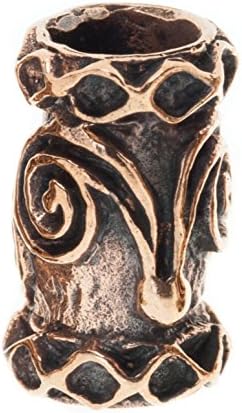 Beard bead Viking / pearl for bronze dreadlocks with spirals and rhombuses