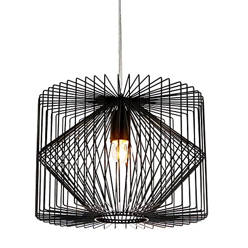 lux.pro] Deckenleuchte Schwarz Metall Pendelleuchte Gitter Esszimmer Deckenlampe Vintage Retro Hängeleuchte Lampe LED Wohnzimmer