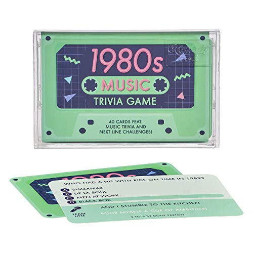 1980s Music Trivia Game - Retro Cassette Style with Quiz Cards