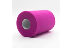 CAIIBTNTGB 91m x 15cm ! Tissu de bobine de rouleau de tulle pour les décorations d'artisanat Tutu Mariages Costumes Jupes Fêtes Cadeau Bow baby shower, Beaucoup de couleurs disponibles. (Rose rouge)