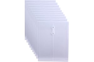 EGOSKY Dokumentenmappe A4 Transparent, 10 Stück Dokumententasche A4 mit String-Schließung, Wasserdicht Sichttasche Dokumenten din A4 für Organisieren von Dokumenten