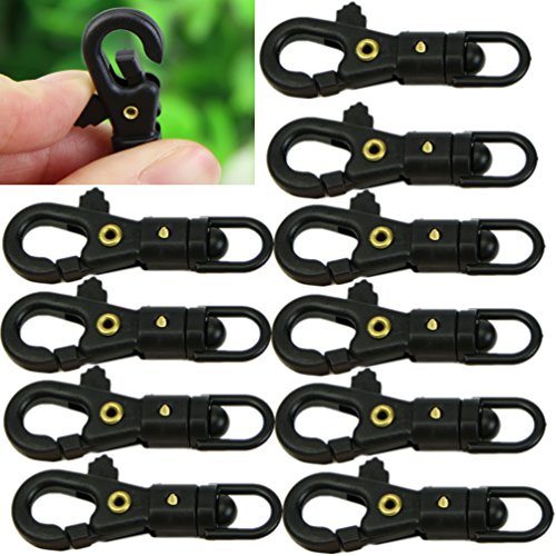 HeroNeo Survival-Outdoor-Mini-Karabinerhaken zum Aufhängen von Gegenständen, drehbar, Schlüsselanhänger, EDC-Tool, 10 Stück