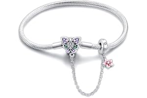 QIKAOLA S925 pulseras de plata de ley para Pandora Charms Momentos Pulseras de cadena de serpiente para las mujeres