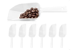 Emezddo 6 stycken mjölspade, transparent plast, liten köksspade, används för bröllop, fester, bar, proteinpulver, godis, is