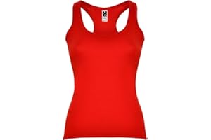 ROLY Camiseta de Tirantes Mujer Carolina 6517 – Top algodón canalé Entallado, Estilo nadadora, Escote Redondeado, Transpirable y cómodo