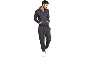 Aarhon Mens Basic Tracksuit Boys Plain Jogging Bottom Tracksuits Zipped Track Top Fleece Hooded Tracksuit