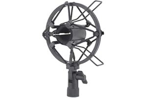 Supmico Microphone Shock Mount Mic Anti Vibration Suspension Studio Shock Mount Holder Clip 30mm for 28mm-35mm Diameter Condenser Mic Black