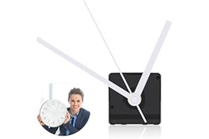 WLERTCOP Silenzioso Meccanismo Orologio Da Parete Ricambio Orologio Da Parete,meccanismo Per Orologio Da Parete Al Quarzo Lungo Albero Kit ，con Lancette Per Spessore Massimo Del Quadrante 8-12 Mm (Bianco)