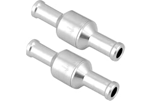 Saipor 2pcs 3/8" 10mm Fuel Check Valve Non-Return One Way Fuel Line Check Valve for Fuel Oil Petrol Diesel
