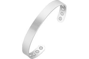 Jecanori Copper Magnetic Bracelets for Men Women,Simple Style 100% Solid Copper Brazaletes with 8pcs 3500 Guass Strong Magnets,Adjustable Cuff Bangle Gift with Jewellry Gift Box