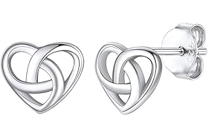 Silvora Sterling Silver Celtic Knot Earrings, Vintage Irish Drop/Stud Ear Charms for Women/Teen Girls with Gift Packaging