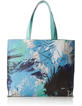 Calvin Klein Jeans STACY Damen Schultertasche 14x35x41 cm (B x H x T), Blau (CHAMBRAY/POOL 902)