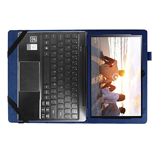 AVIDET Lenovo Miix 320 Hülle Case Etui Tasche, Slim Fit Folio Premium PU Kunstleder Schutzhülle Tasche Etui Smart Cover mit Ständerfunktion für Lenovo Miix 320 Tablet-PC (Blau) - 2