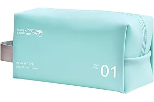 AfitLulu Neceser Maquillaje para Hombre y Mujer, Impermeable Bolsa de Aseo Bolsa Maquillaje de PVC, Neceser Playa Neceser Viaje con Asa Portátil y Cremallera para Viajes, Natación, Fitness (Azul)