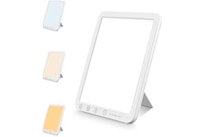 Syvory Lampada a luce diurna 10000 LUX, lampada per terapia della luce con 3 temperature di colore, 10 livelli di luminosità e 6 timer, lampada LED a diurna senza raggi UV con