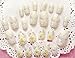 22 PCs Wedding Crystal Style Makeup Set DIY 3D Design False Nails, Nude Color