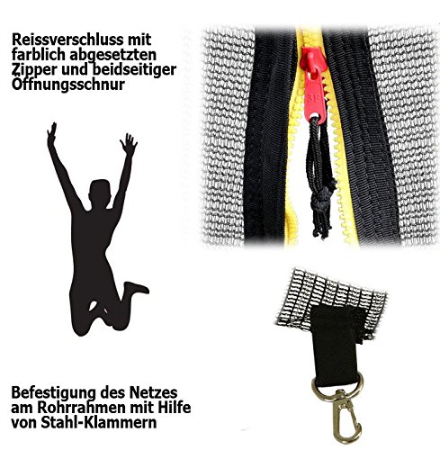 Miganeo® Ersatznetz Sicherheitsnetz grün für Trampolin 244 – 305 – 366 – 396 – 430 – 460 – 488 neongrün-hellgrün - 3