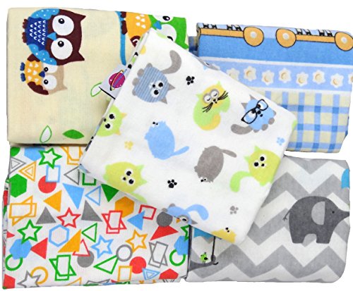 Babymajawelt Molton Flanellwindeln 70/80 – 5er Pack Junge-weich und kuschelig-12845 - 2