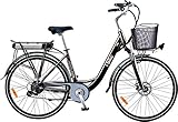 i-Bike City 1d Bicicletta Elettrica con Pedalata Assistita, Nero, 28"
