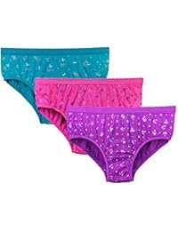 Elk Womens Brief 100% Cotton Ladies Printed Bright Panty Innerwear Outer Elastic 3 Piece Combo