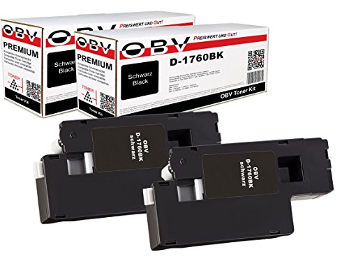2 x kompatibler Toner für Dell C1760 / C1765 ersetzt 593-11140 / DC9NW schwarz 2000 Seiten