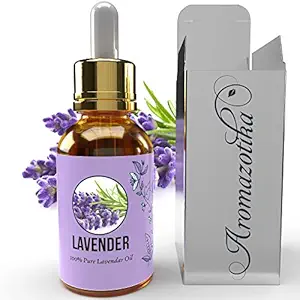 Aromazotika Essential Oils - Pure, Natural & Undiluted for Hair, Skin, Face, Body, Aromatherapy, Massage (Lavender, 15ml)