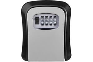 Strehknewen Caja llaves, caja llaves pared montaje en pared, código de combinación, resistente a la intemperie, impermeable, robusta de metal + PVC duro, caja de seguridad para llaves y tarjetas, gris