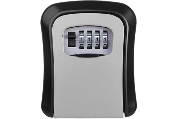 Strehknewen Boîte à clés Murale, Résistante aux intempéries, Étanche, Robuste en Métal + PVC Dur, Boîte de sécurité pour clés et Cartes, Gris