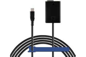 Camaisa PD USB-C geflochtenes Stromkabel zu NP-FW50 Dummy-Akku AC-PW20 DC Koppler für Sony Alpha A5100 A6500 A6400 A6000 A55 A7
